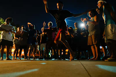 Dancers perform at Manguinhos skate park in Rio de Janeiro, Brazil on March 17, 2024.