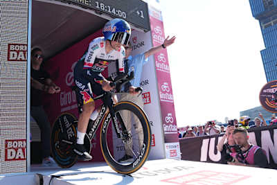 Primož Roglič of Red Bull - BORA - hansgrohe during Stage 2 of the Giro d’Italia on Saturday, May 10, 2025.