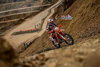In 2025, Josep Garcia powers his bike up the fierce inclines of the Red Bull Erzbergrodeo in Eisenerz, Austria—an extreme enduro moment packed with adrenaline and raw Red Bull energy.