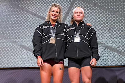 Sinead Bent and Lucy Procter compete at Hyrox Chicago, USA on June 14, 2025. 