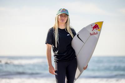 Sierra Kerr poses for a portrait at a beach in Sydney, Australia on April 14, 2025.
