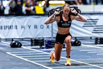 Joanna Wietrzyk seen during the Elite 15 at the Hyrox Major in Hong Kong on November 22, 2024.