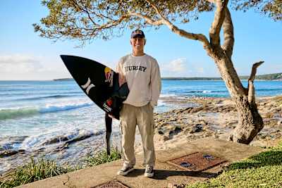 Surfer Jarvis Earle at home in Sydney