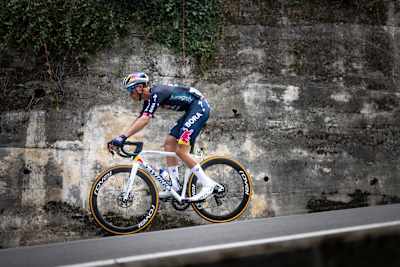 Florian Lipowitz of Red Bull - BORA - hansgrohe descends Alto de la Colladiella during stage 15 of the 79th La Vuelta a España 2024.