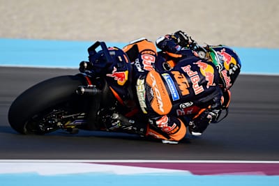 Brad Binder (KTM, South Africa) races during the MotoGP World Championship in Spielberg, Austria on August 20, 2023.