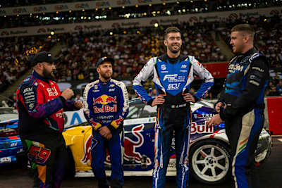 Jack Shanahan, Conor Shanahan, Duane McKeever and James Deane, all of Ireland, seen during the sixth stop of the Drift Masters European Championship in Warsaw, Poland on September 14, 2024. 