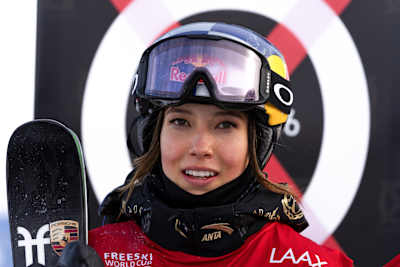 La skieuse freestyle Eileen Gu lors du Laax Open à Laax, en Suisse.