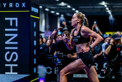 Joanna Wietrzyk seen during the Elite 15 at the Hyrox Major in Hong Kong on November 22, 2024.