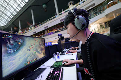 Peyz from the T1 team performs at the Red Bull PC Room Take Over in Seoul, South Korea on December 27, 2025