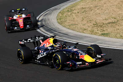 Max Verstappen leads Lewis Hamilton at Hungaroring in 2026