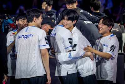 DRX celebrates at the League of Legends World Championship in San Francisco, California, USA on 05 November, 2022.