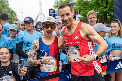 Florian Neuschwander and Kai Pflaume seen at Wings for Life World Run in Munich, Germany on 04 May, 2025.