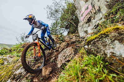 Rónán Dunne au Red Bull Hardline à Dinas Mawddwy le 27 juillet 2025.