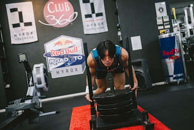 Participante visto en el Red Bull Road to HYROX, Tokio, Japón, el 7 de diciembre de 2025.