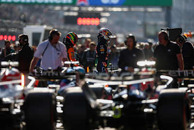 Max Verstappen of the Netherlands and Oracle Red Bull Racing in parc fermé during qualifying ahead of the F1 Grand Prix of China at Shanghai International Circuit, March 2026 in Shanghai, China.