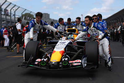 Arvid Lindblad arrives on the grid during the F1 Grand Prix of Australia at Albert Park Grand Prix Circuit in March 2026 in Melbourne, Australia.