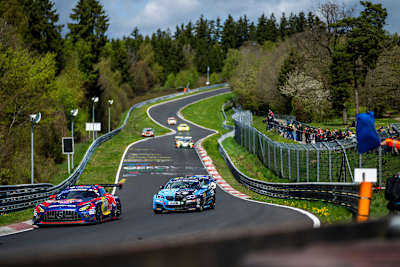 Max Verstappen led the Nürburgring qualifying session for more than 90 minutes in his Mercedes-AMG GT3. 