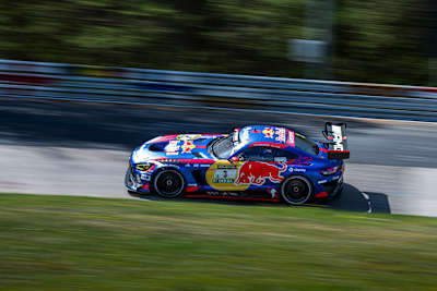 Max Verstappen drives the Mercedes-AMG GT3 Evo during qualifying for the 2026 ADAC RAVENOL 24h Nürburgring race. 