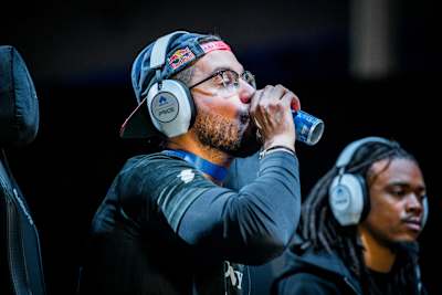 Adel 'Big Bird' Anouche is seen at EVO Championship Series in Las Vegas, Nevada, USA on August 2, 2025