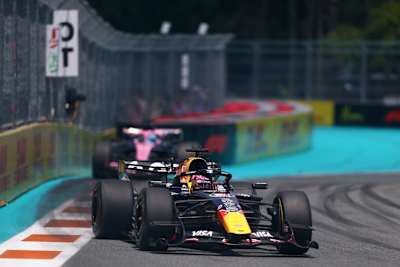 Max Verstappen on track during the Sprint ahead of the F1 Grand Prix of Miami at Miami International Autodrome on May 02, 2026 in Miami, Florida.
