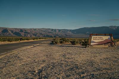 Arda Saatçi on the road in Death Valley during the 2026 Red Bull Cyborg Season Ultra 600.