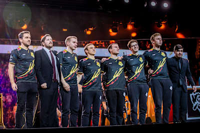 G2 Esports visto durante la Final del Campeonato Mundial de League of Legends en París, Francia, el 11 de noviembre de 2019.