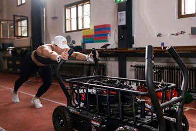 Laura Horváth trains during her visit to the Athlete Performance Center APC in Salzburg, Austria on June 12, 2024.