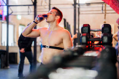 During the 2025 Red Bull Road to HYROX, a participant in Vienna takes a break from action.