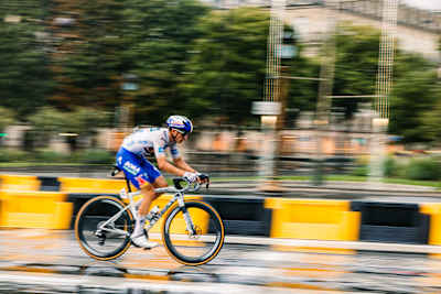 Team Red Bull - BORA - hansgrohe is photographed during Stage 21 Mantes-la-Ville > Paris Champs-Élysées - 132.3 km of the Tour de France on July 27, 2025.