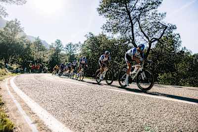 Mattia Cattaneo with Remco Evenepoel at the Volta a Catalunya