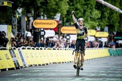 Wout van Aert wins the final stage from Mantes-la-Ville to Paris on the famous Champs-Élysées at the 112th Tour de France 2025. 