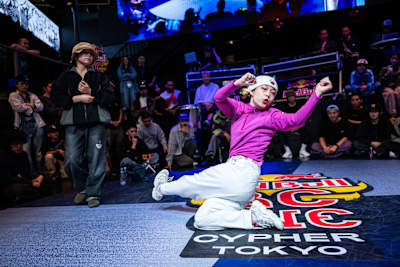 On June 7, 2026, B-Girl MIYUPON showcases her dynamic breaking skills at the Red Bull BC One Japan Cypher in Tokyo.