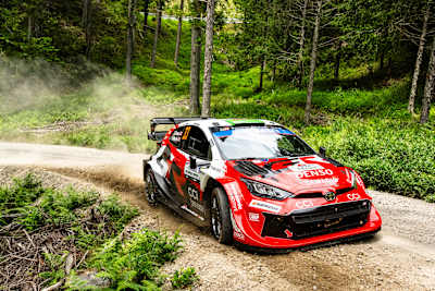 Elfyn Evans opens the road in Estonia