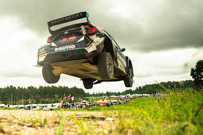 Roope Korhonen was pipped from second to third on the Wolf Power Stage