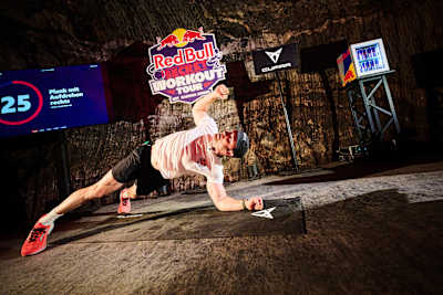Sascha Huber gab beim Red Bull Secret Workout in den Salzwelten Hallein Gas
