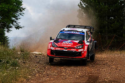 Katsuta produced a measured run in Greece, from second on the road