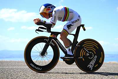 Remco Evenepoel of Belgium and Team Red Bull - BORA - hansgrohe competes during the 113th Tour de France.