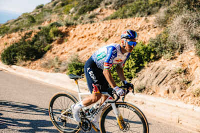 Remco Evenepoel of the Red Bull - BORA - hansgrohe team is photographed during a training session in Palma de Mallorca, Spain.