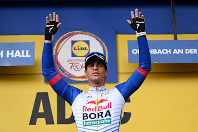 Alessio Magagnotti celebrates his first pro win
