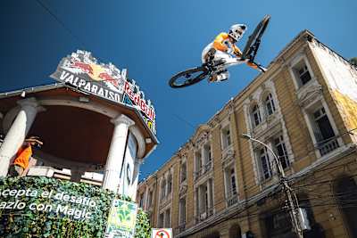 Camilo Sanchez perform during Red Bull Cerro Abajo in Valparaiso, Chile on February 15, 2026.