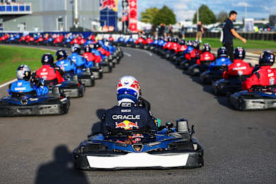 Max Verstappen started at the back of the grid at Max vs 100 at Silverstone Circuit, Northampton, England, on September 16, 2026