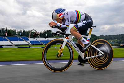 Remco Evenepoel riding at the Red Bull Ring