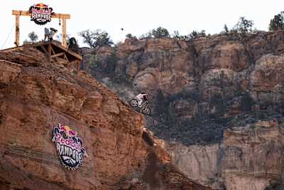 Hayden Zablotny competes at Red Bull Rampage in Virgin, Utah, USA on October 19, 2025.   