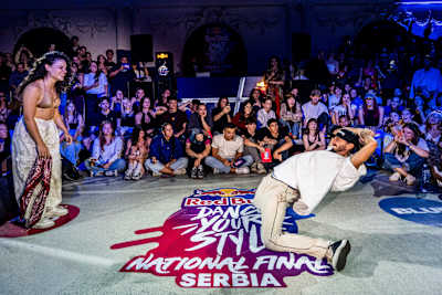 Participants perform before an enthusiastic crowd at the Red Bull Dance Your Style National Final in Belgrade, Serbia, on 19 September 2026