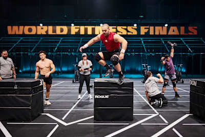 Luka Đukić competing during the World Fitness Project Finals 2025 in Copenhagen, Denmark on December 21, 2025.