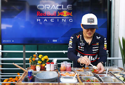 Yuki Tsunoda of Japan and Oracle Red Bull Racing prepares some food during previews ahead of the F1 Grand Prix of Mexico at Autodromo Hermanos Rodriguez on October 23, 2025.