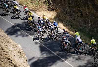 Red Bull - BORA - hansgrohe riders move through Stage 7 of La Vuelta Ciclista a España 2024, from Archidona to Córdoba, Spain