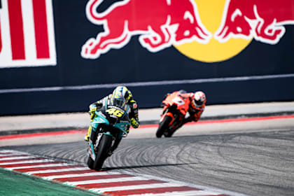 Los 10 pilotos de MotoGP más exitosos de todos los tiempos: la imagen muestra a Valentino Rossi en el Gran Premio Red Bull de las Américas en Austin, Texas, 2021.