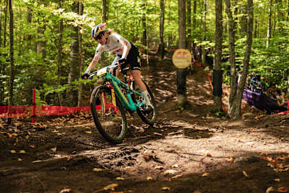 Laura Stigger performs at UCI XCO World Cup in Lake Placid, USA on September 29, 2024 