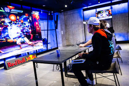 Gachikun, Daigo and Bonchan test Street Fighter 6 for Red Bull Levels: Street Fighter 6 - Capcom at the Red Bull Gaming Sphere in Tokyo, Japan on January 25, 2023.